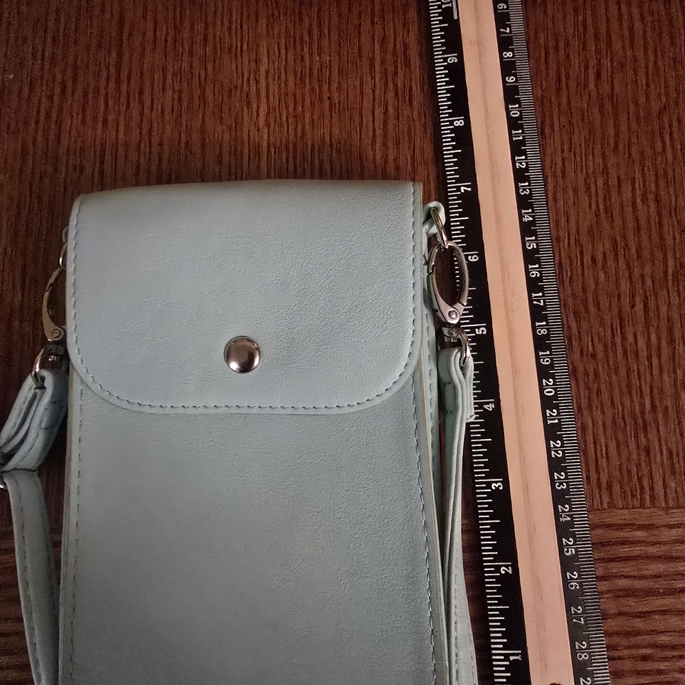 Crossbody Bag With Phone Window Light Blue - Picture 4 of 5